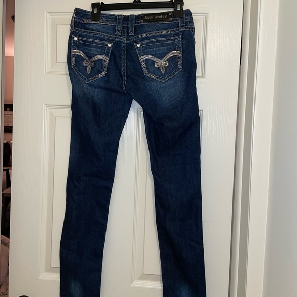 Rock Revival Silver Sparkly Buckle Jeans - Picture 2 of 6